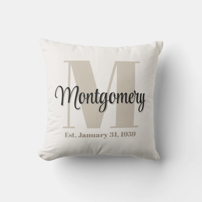 Op maat gemaakte familie naam initiaal geschenk id kussen (Voorkant)