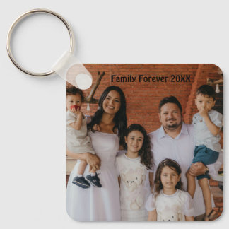 Op maat gemaakte familiefoto aluminium cirkel aand sleutelhanger