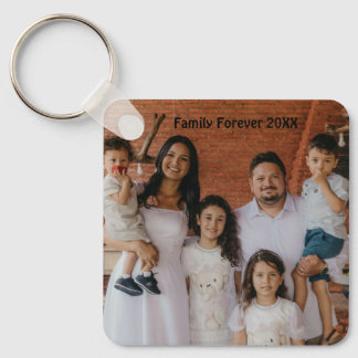 Op maat gemaakte familiefoto aluminium cirkel aand sleutelhanger