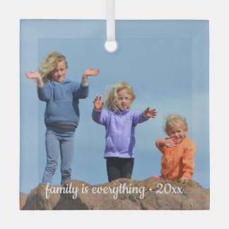 Op maat gemaakte familiefoto-herinnering-sieraad glas ornament