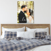 Op maat gemaakte familiefoto Love Script Canvaspri Canvas Afdruk (Insitu (Slaapkamer))
