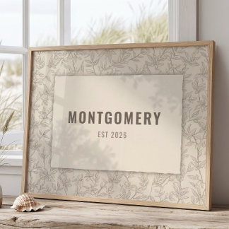 Op maat gemaakte familienaam muurkunst decor in vi poster