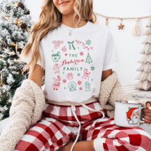 Op maat gemaakte familienaam Vintage Kerst Iconen