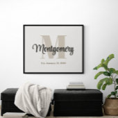 Op maat gemaakte familienaam wanddecoratie origine poster