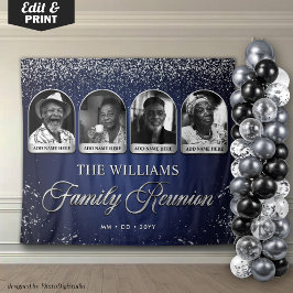 Op maat gemaakte familiereüniebanner, 7 foto's bla wandkleed