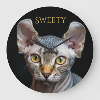 Op maat gemaakte foto-elf Sphynx-kat Grote Klok
