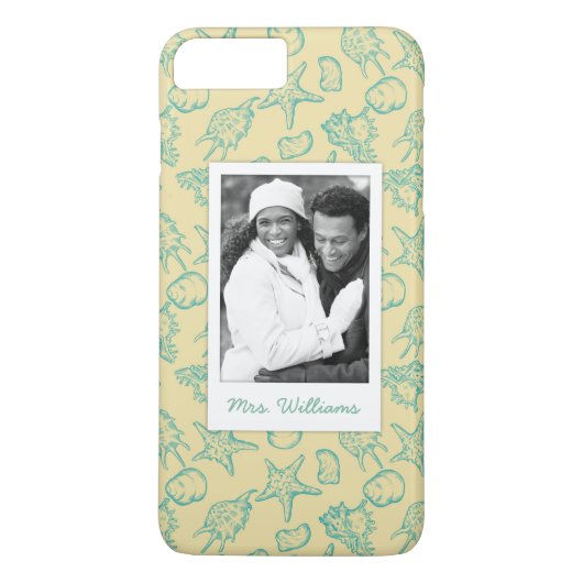 Op maat gemaakte foto en naam handgetekende schelp Case-Mate iPhone case (Achterkant)