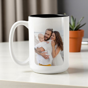 Op maat gemaakte foto met afgeronde hoeken Familie Tweekleurige Koffiemok