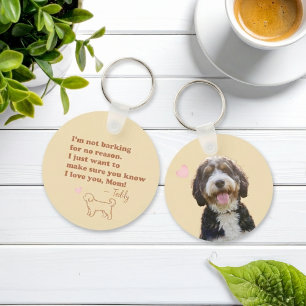Op maat gemaakte foto & naam Bernedoodle moeder sl Sleutelhanger