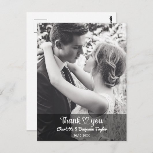 Op maat gemaakte foto stijlvolle romantische trouw briefkaart (Voorkant / Achterkant)