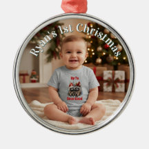 Op maat gemaakte foto van baby's eerste kerst