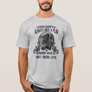 Op maat gemaakte foto van gepensioneerde motorrijd t-shirt