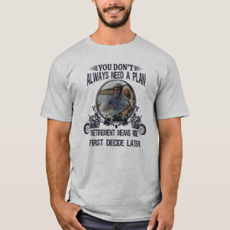Op maat gemaakte foto van gepensioneerde motorrijd t-shirt