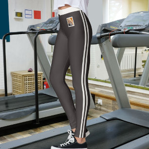 Op maat gemaakte foto van huisdier espresso bruin  leggings