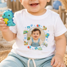 Op maat gemaakte foto verjaardag T-shirt voor baby