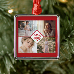 Op maat gemaakte fotocollage aandenken voor koning metalen ornament