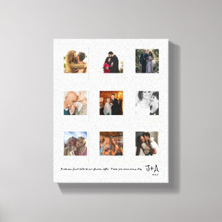 Op maat gemaakte fotocollage kader voor jubileumvi canvas afdruk