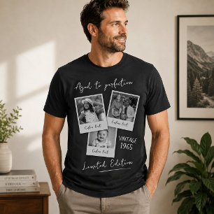 Op maat gemaakte fotocollage-shirt, trendy retro-f t-shirt