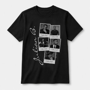 Op maat gemaakte fotocollage-shirt, trendy retro-f t-shirt