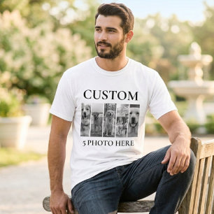 Op maat gemaakte fotohuisdierentrui, vintage bootl t-shirt