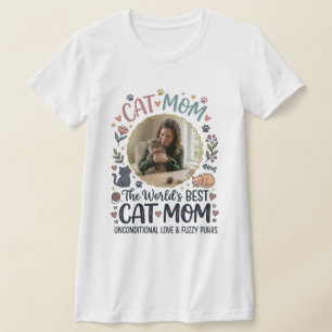 Op maat gemaakte fotokat moeder T-shirt