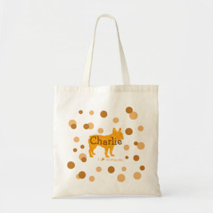 Op maat gemaakte Franse Bulldog foto en naam polka Tote Bag