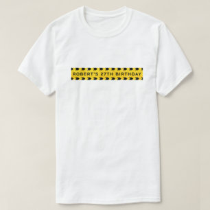 Op maat gemaakte gele politie verjaardags waarschu t-shirt