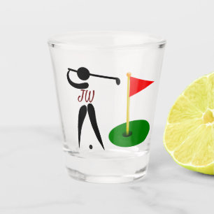 Op maat gemaakte gepersonaliseerde golf thema shot glas