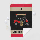 Op maat gemaakte, gepersonaliseerde monogram tweed golfhanddoek (Insitu)