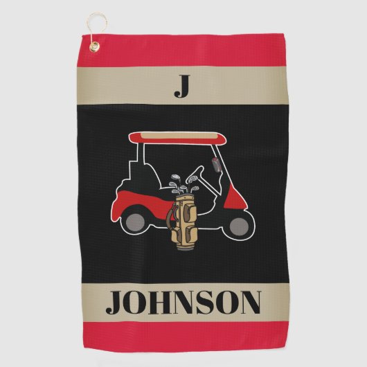 Op maat gemaakte, gepersonaliseerde monogram tweed golfhanddoek (Voorkant)