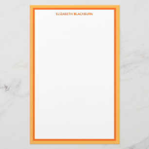 Op maat gemaakte gepersonaliseerde naam oranje kle briefpapier