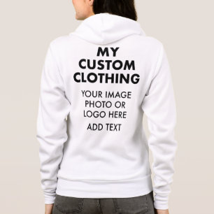 Op maat gemaakte gepersonaliseerde WITTE DAMES ZIP Hoodie