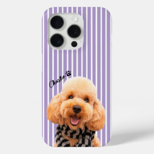 Op maat gemaakte gestreepte telefoonhoes met huisd iPhone 15 pro case