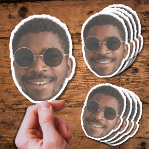 Op maat gemaakte gezichts verjaardagsfeest cadeaus sticker
