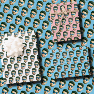 Op maat gemaakte gezichtshoofd Huwelijks Bruiloft  Inpakpapier Vel