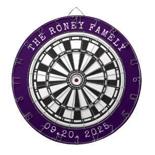 Op maat gemaakte gezinsnaam gepersonaliseerde dart dartbord