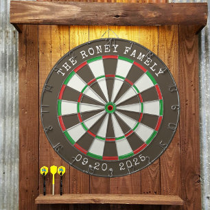 Op maat gemaakte gezinsnaam gepersonaliseerde dart dartbord