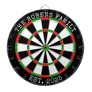 Op maat gemaakte gezinsnaam roestige dartbord