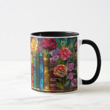 Op maat gemaakte glas-in-lood bloem boekliefhebber