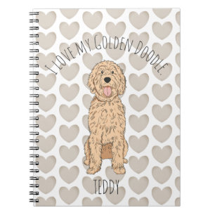 Op maat gemaakte Goldendoodle Hartpatroon Geperson Notitieboek