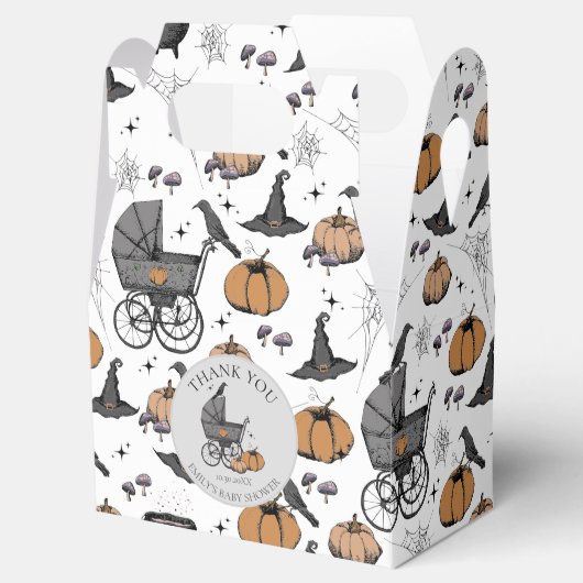 Op maat gemaakte goth victoriaanse babykoets Hallo Bedankdoosjes (Geopend)