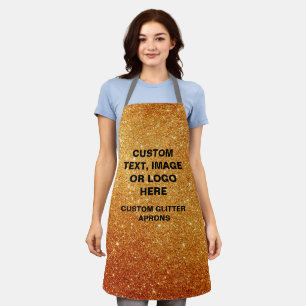 Op maat gemaakte gouden glitterschort - ontwerp uw schort