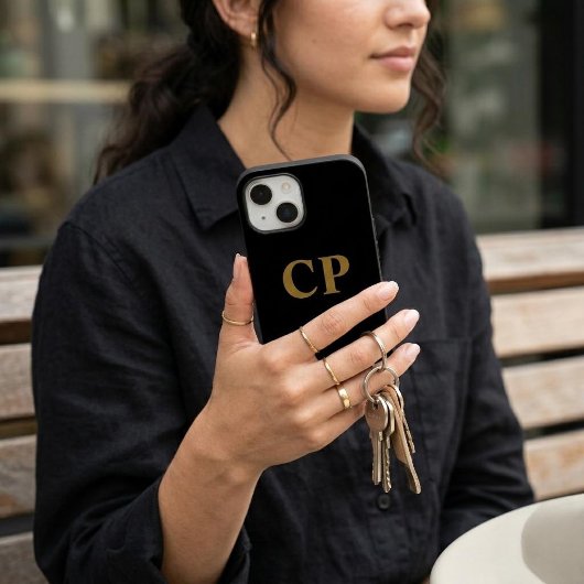 Op maat gemaakte gouden initiaal Case-Mate iPhone case