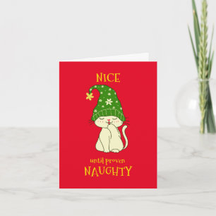 Op Maat Gemaakte Grappige Feestelijke Kat Kerstmis Feestdagen Kaart