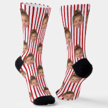 Op maat gemaakte grappige gezichtsfoto met rood ge
