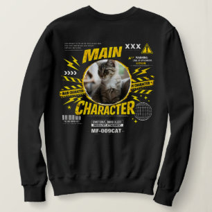 Op maat gemaakte grappige hoofdpersonage kattenlie trui