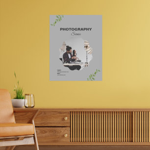 Op maat gemaakte grijze moderne fotografieservice poster