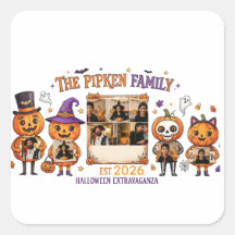 Op maat gemaakte Halloween Pompoen Familie Foto Fr