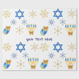 Op maat gemaakte Hanukkah-winter Inpakpapier