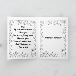 Op maat gemaakte hartelijke Moederdag-gedichtenkaa Kaart